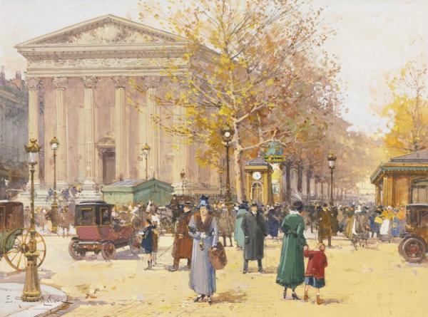 La Madeleine by Eugene Galien-laloue