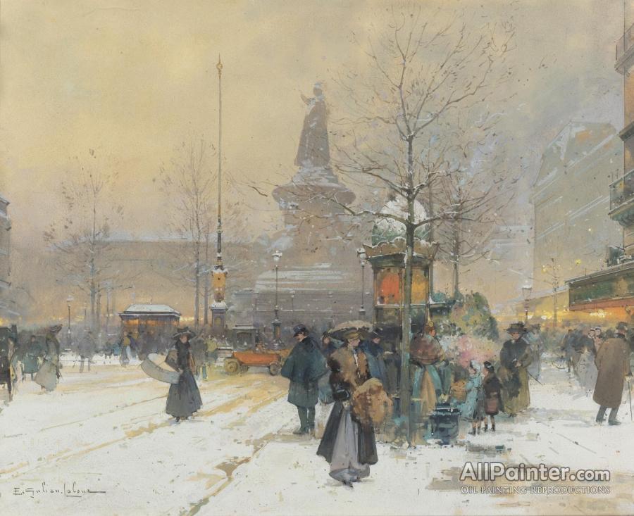 Eugene Galien-laloue La Place De La Republique,paris Oil Painting ...