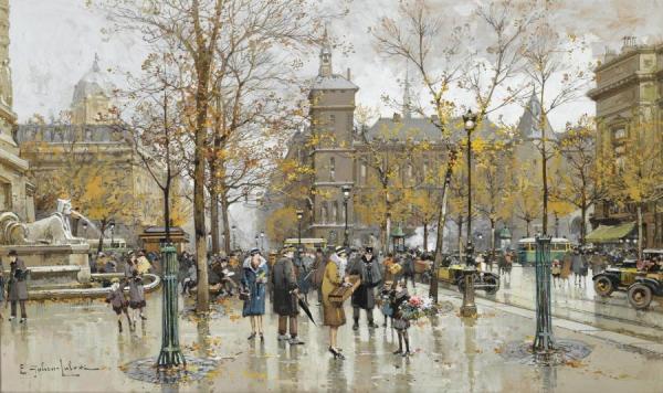 La Place Du Chatelet by Eugene Galien-laloue