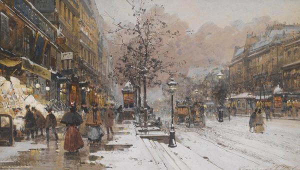 Les Grands Boulevards A Paris by Eugene Galien-laloue