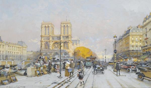 Notre Dame by Eugene Galien-laloue