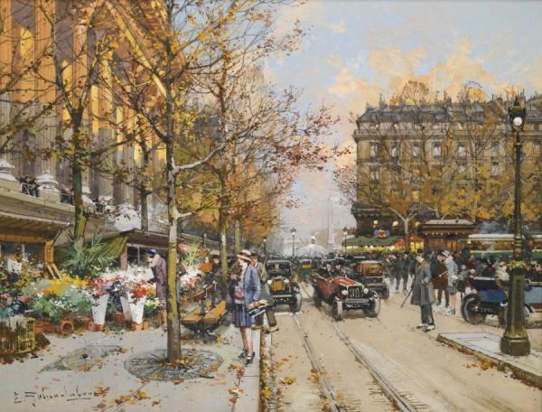 Place De La Madeleine by Eugene Galien-laloue