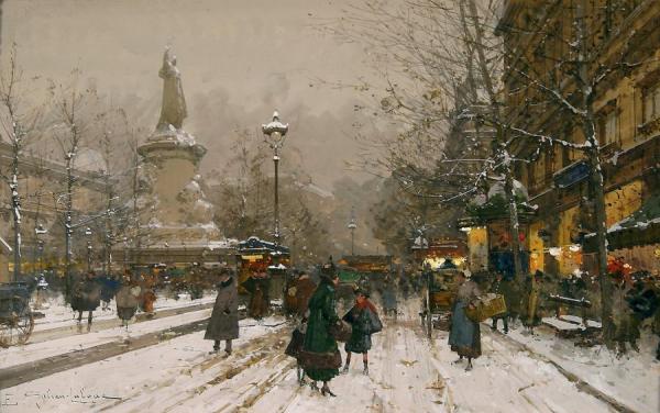 Place De La Republique by Eugene Galien-laloue