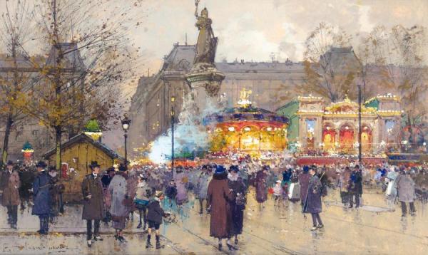 Place De La Republique I by Eugene Galien-laloue