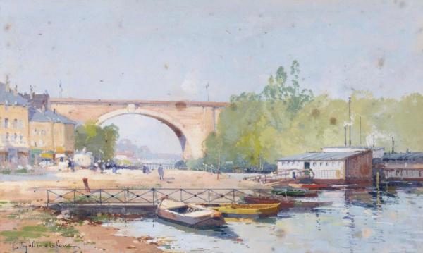 Vue De Seine by Eugene Galien-laloue