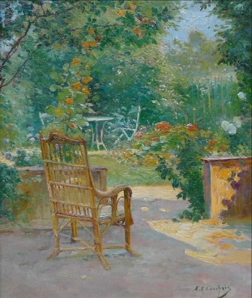 Eugene Henri Cauchois Morning In The Garden