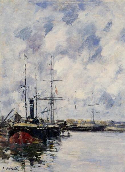 A Corner Of The Deauville Basin by Eugène-louis Boudin