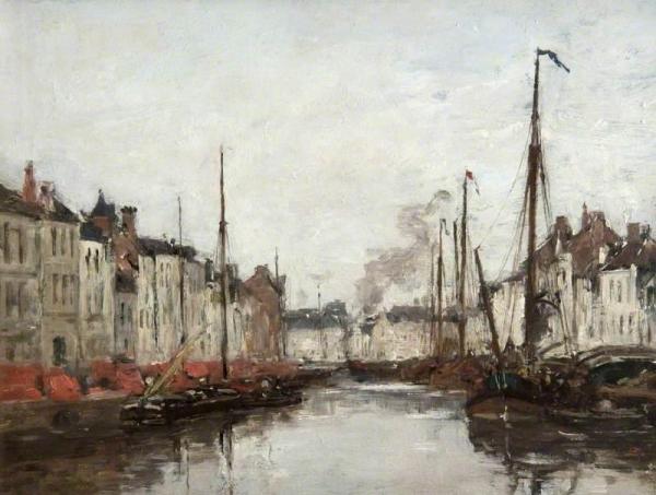 A Dutch Canal by Eugène-louis Boudin