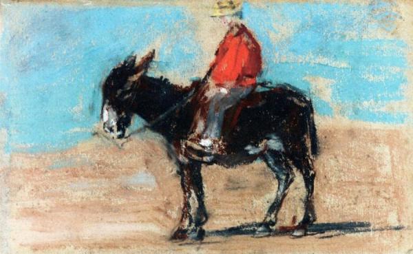 A Walk Along The Beach by Eugène-louis Boudin