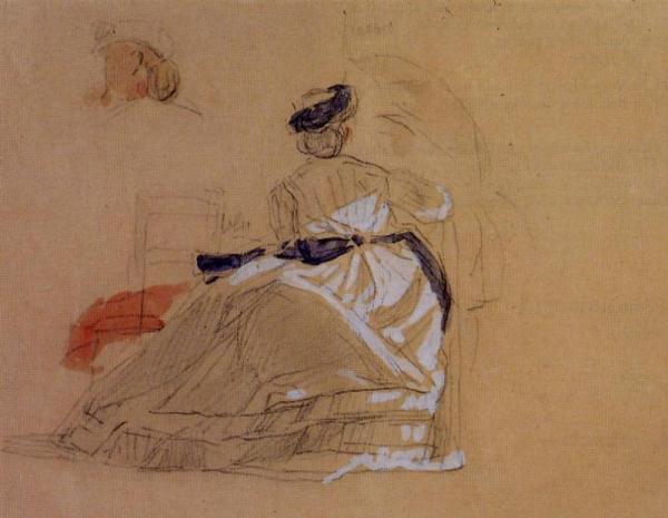 A Woman On The Beach by Eugène-louis Boudin