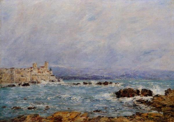 Antibes, The Rocks Of The Islet by Eugène-louis Boudin