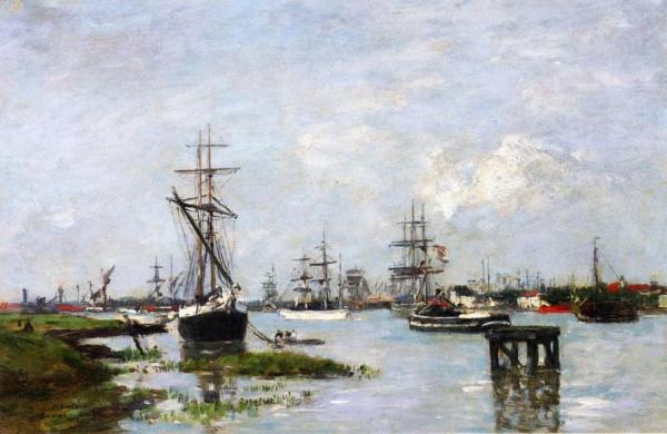 Antwerp, The Port by Eugène-louis Boudin