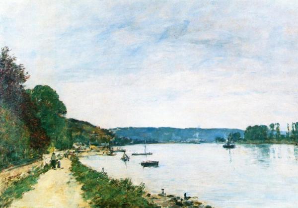 Banks Of The Seine, Caudebec-en-caux by Eugène-louis Boudin