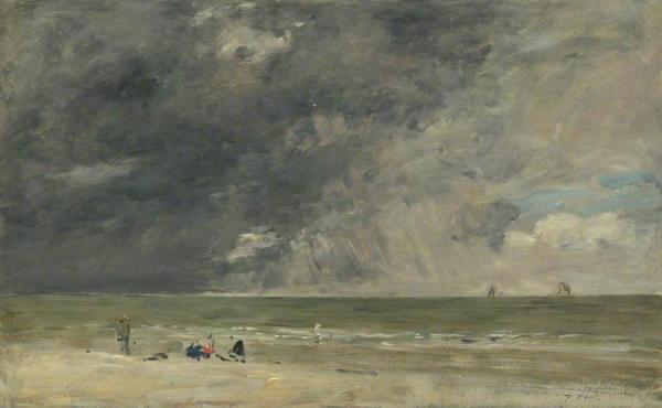 Beach At Trouville by Eugène-louis Boudin