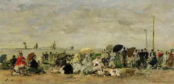 Beach Scene, Deauville by Eugène-louis Boudin