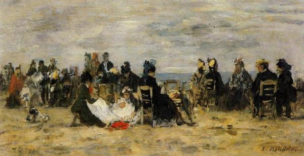 Beach Scene, Trouville by Eugène-louis Boudin
