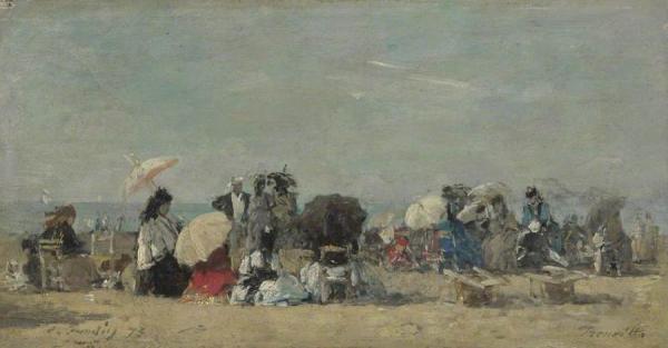 Beach Scene, Trouville by Eugène-louis Boudin