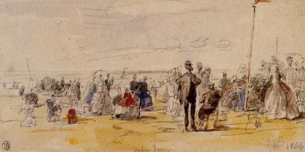 Beach Time by Eugène-louis Boudin