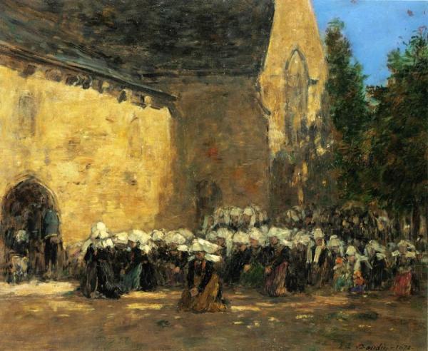 Benodet, Un Pardon by Eugène-louis Boudin