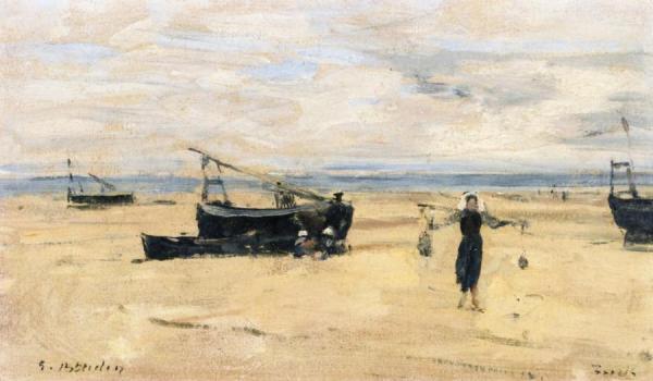 Berck, Empty Beach by Eugène-louis Boudin