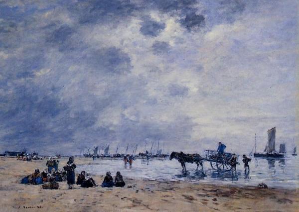 Berck, The Arrival Of The Fishing Boats by Eugène-louis Boudin