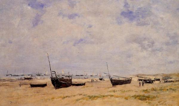 Berck, The Beach At Low Tide by Eugène-louis Boudin