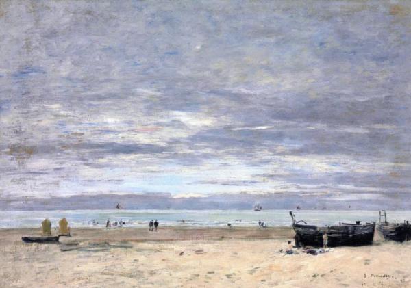 Berck, The Beach At Low Tide by Eugène-louis Boudin
