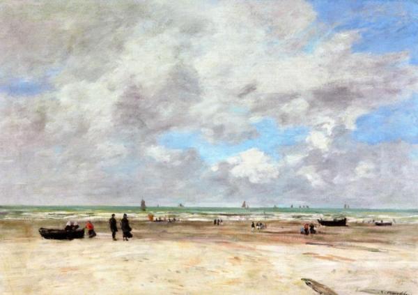 Berck, The Beach At Low Tide by Eugène-louis Boudin