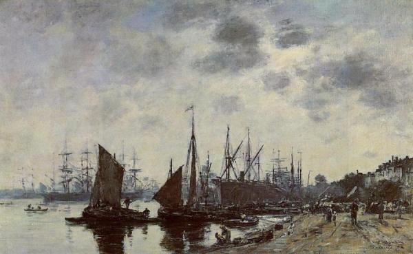 Bordeaux, Bacalan, View From The Quay by Eugène-louis Boudin