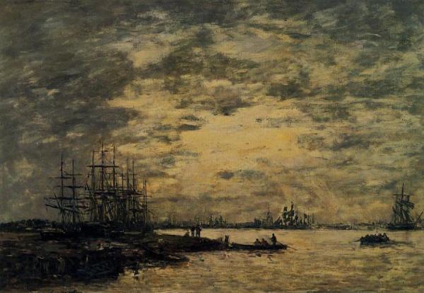 Bordeaux, Boats On The Garonne by Eugène-louis Boudin