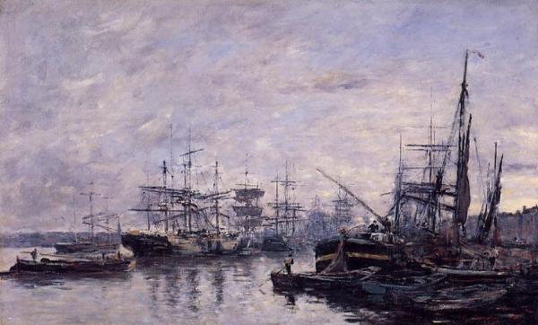 Bordeaux, The Port by Eugène-louis Boudin