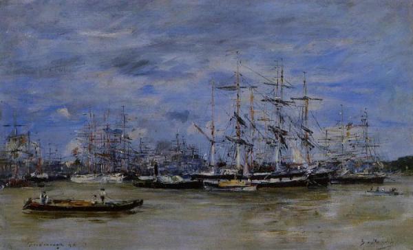 Bordeaux, The Port by Eugène-louis Boudin