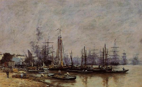 Bordeaux, The Port by Eugène-louis Boudin