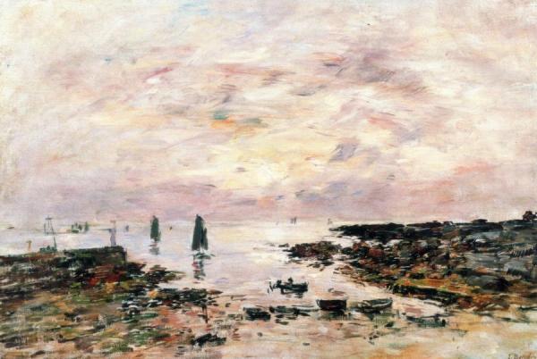 Bourg De Batz, The Rocks by Eugène-louis Boudin