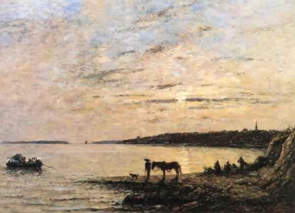 Brest, The Harbor by Eugène-louis Boudin