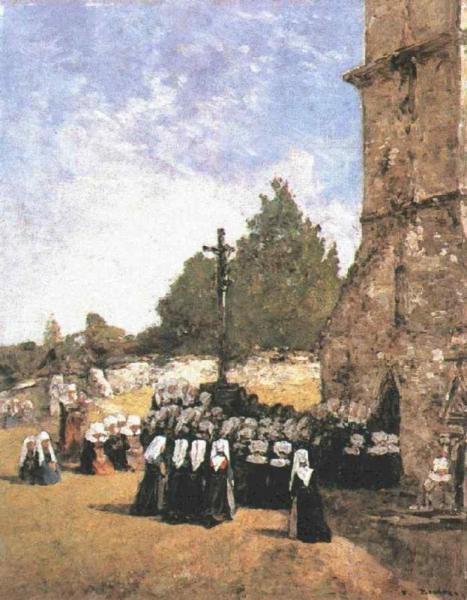 Breton Pardon by Eugène-louis Boudin