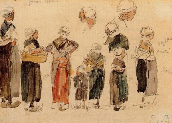 Breton Peasants by Eugène-louis Boudin