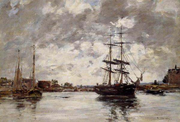 Bridge Over The Touques by Eugène-louis Boudin