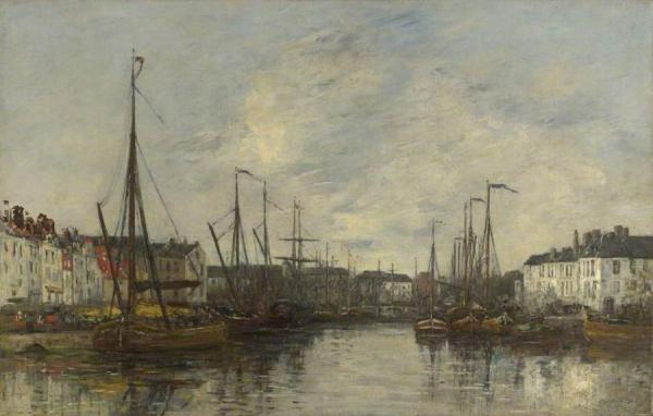 Brussels Harbour by Eugène-louis Boudin