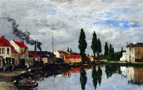 Brussels, The Canal De Louvain by Eugène-louis Boudin