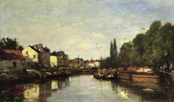 Brussels, The Louvain Canal by Eugène-louis Boudin