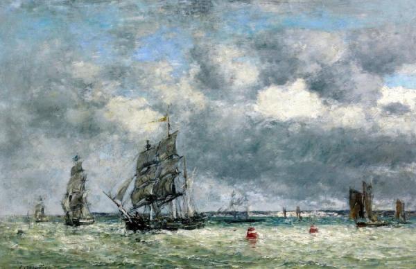 Camaret, The Harbor by Eugène-louis Boudin
