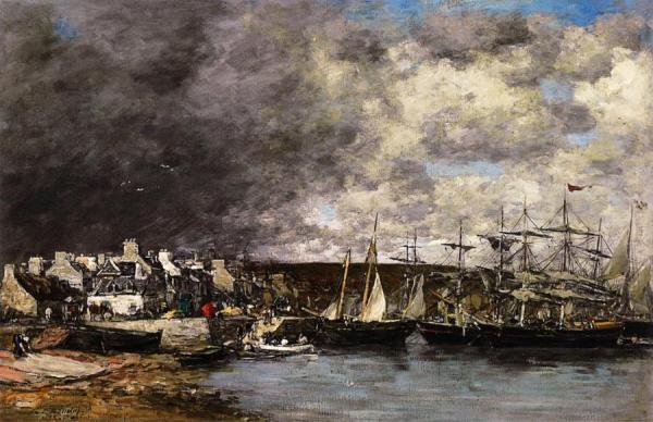 Camaret, The Harbor by Eugène-louis Boudin