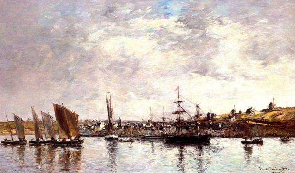 Camaret, The Port by Eugène-louis Boudin