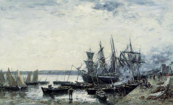 Camaret, The Port by Eugène-louis Boudin