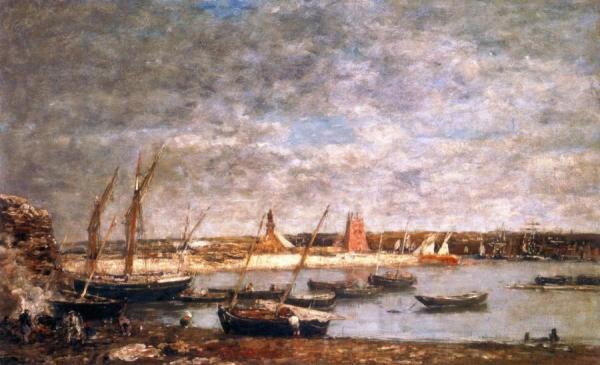 Cameret, The Port by Eugène-louis Boudin