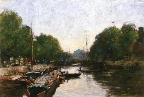 Canal In Rotterdam by Eugène-louis Boudin