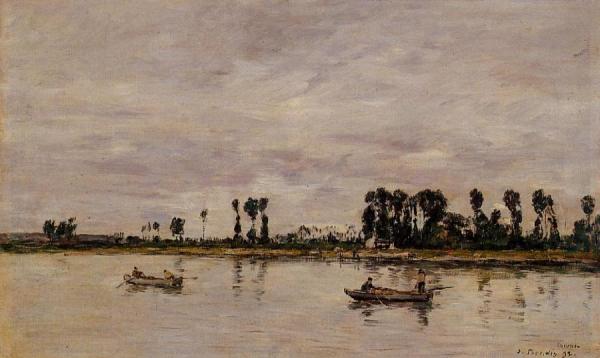 Caudebec-en-caux, Banks Of The Seine by Eugène-louis Boudin