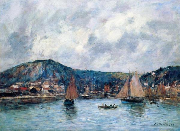 Cherbourg, The Port by Eugène-louis Boudin