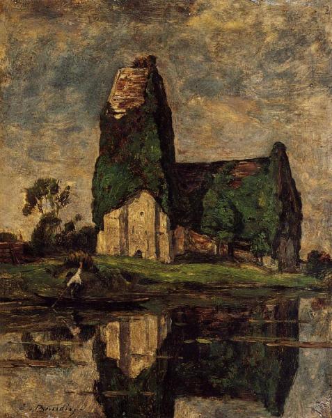 Criqueboeuf, The Church by Eugène-louis Boudin